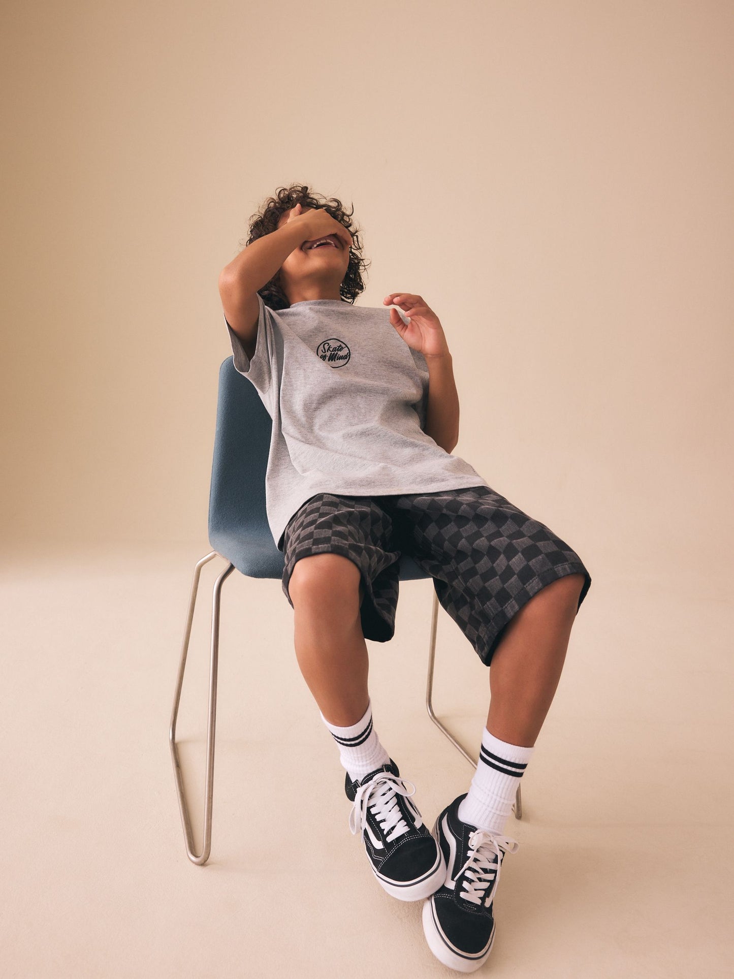 Dsiney Kidz - Grey Check Denim Jort Shorts (3-16yrs) image 3