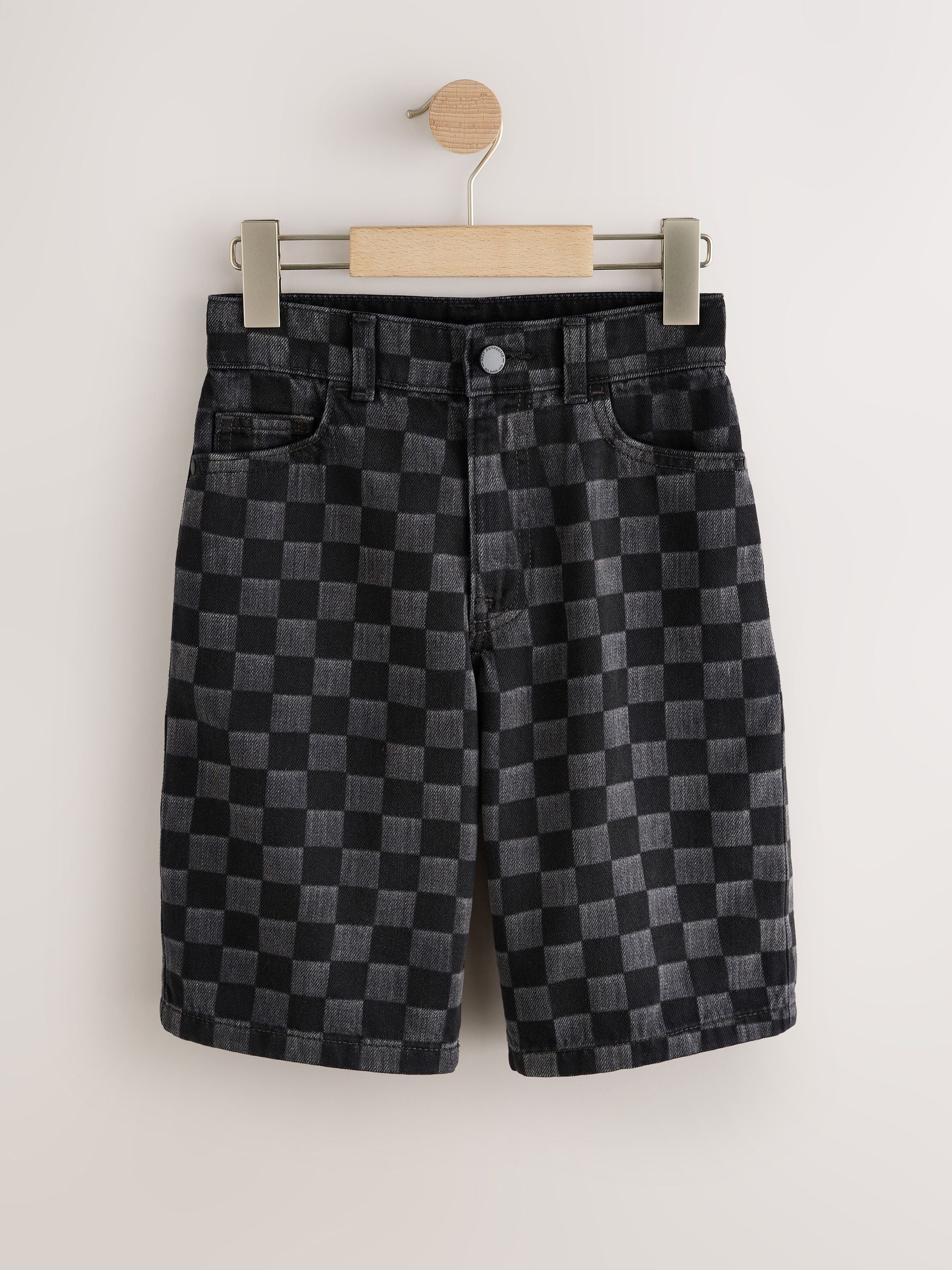 Dsiney Kidz - Grey Check Denim Jort Shorts (3-16yrs) image 4