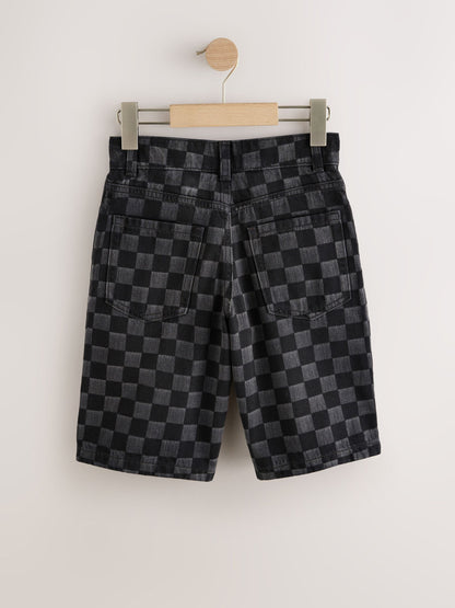 Dsiney Kidz - Grey Check Denim Jort Shorts (3-16yrs) image 5