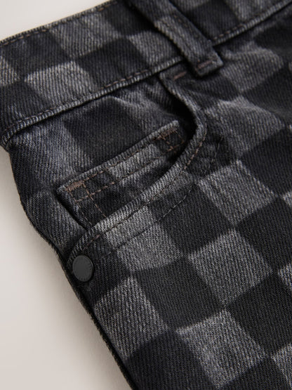 Dsiney Kidz - Grey Check Denim Jort Shorts (3-16yrs) image 6