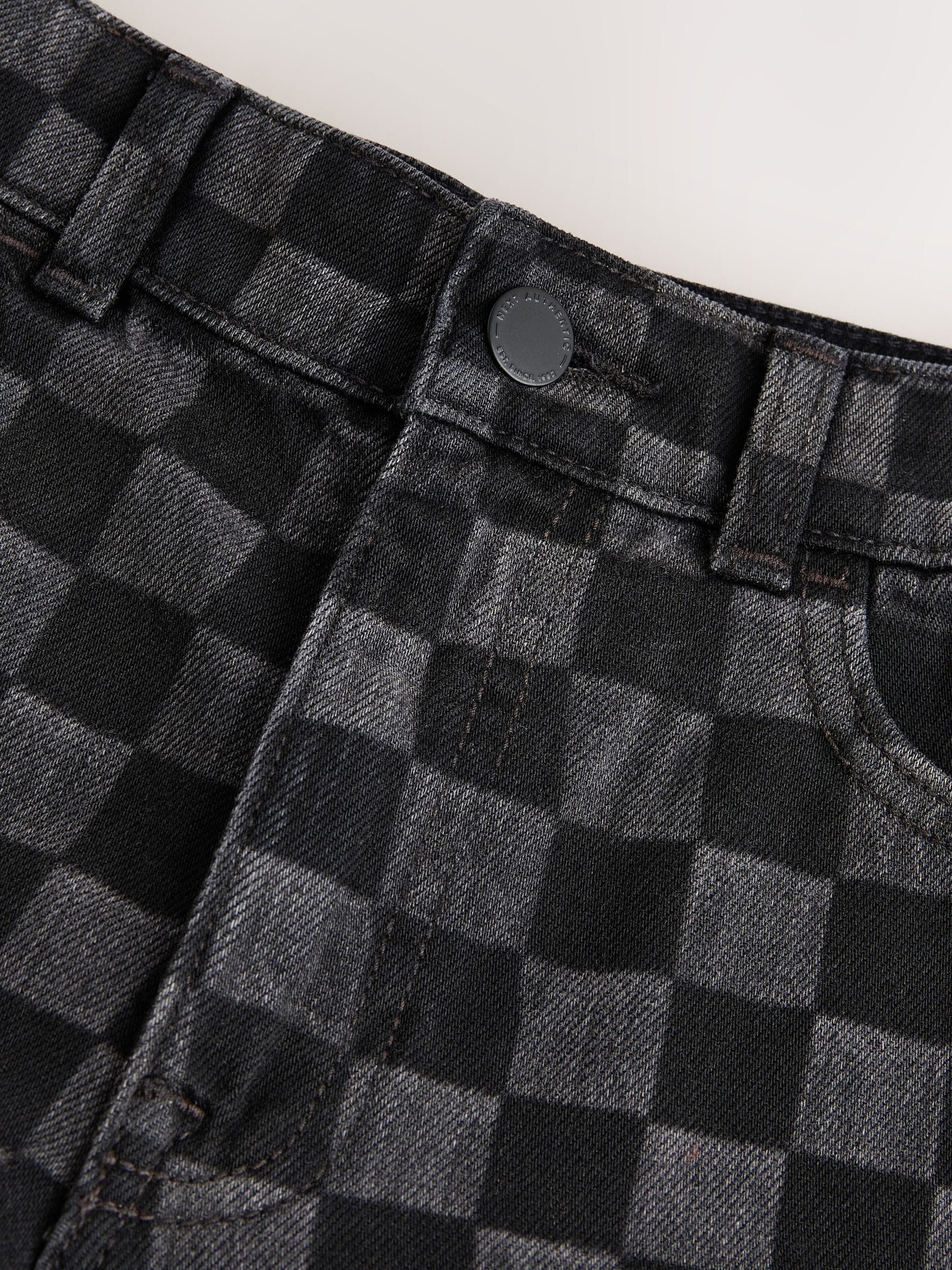 Dsiney Kidz - Grey Check Denim Jort Shorts (3-16yrs) image 7