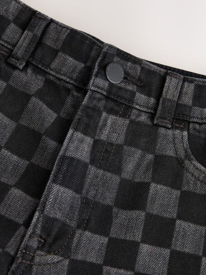 Dsiney Kidz - Grey Check Denim Jort Shorts (3-16yrs) image 7