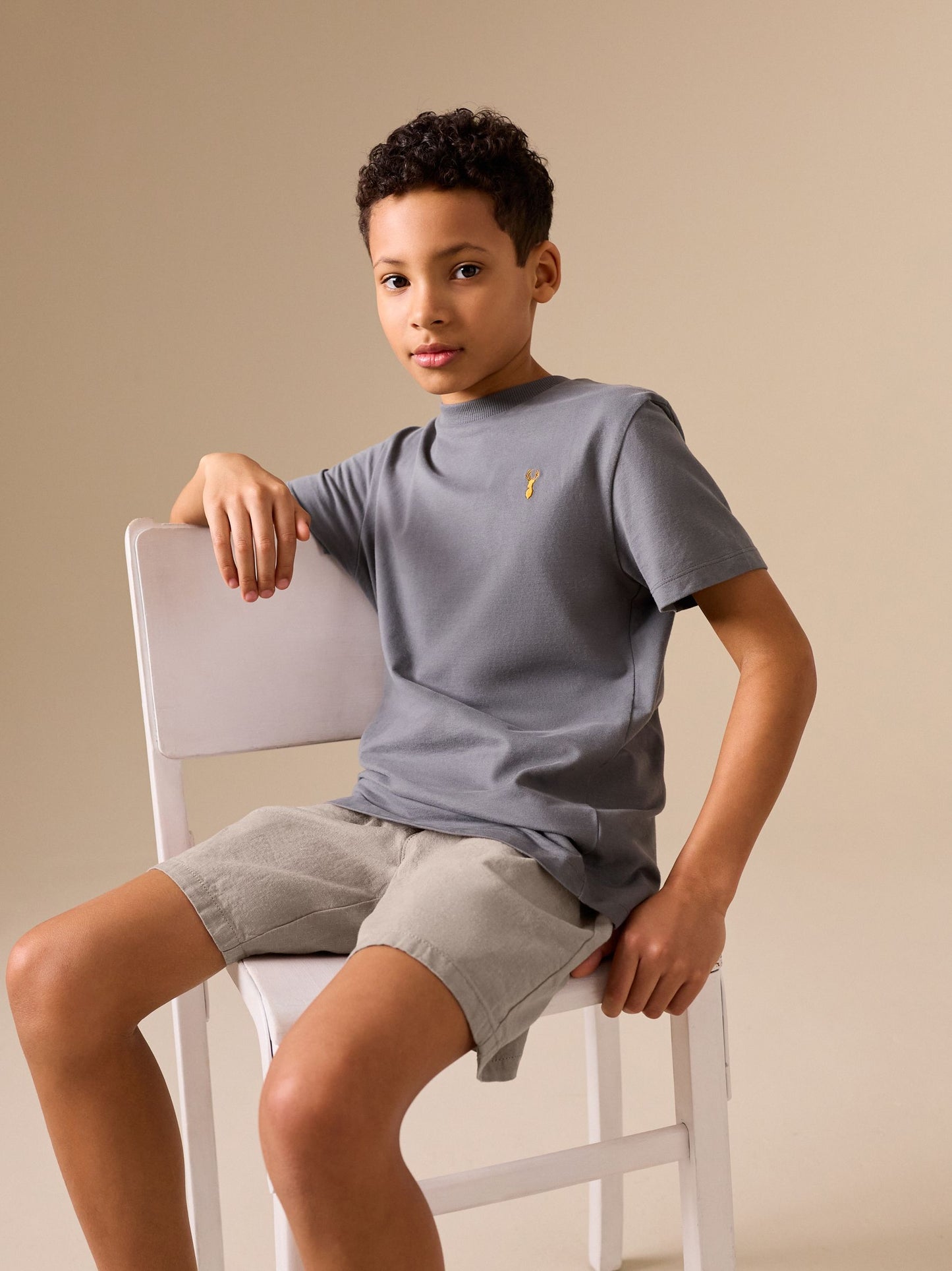 Dsiney Kidz - Taupe Linen Blend Pull on Shorts (3-16yrs) image 2