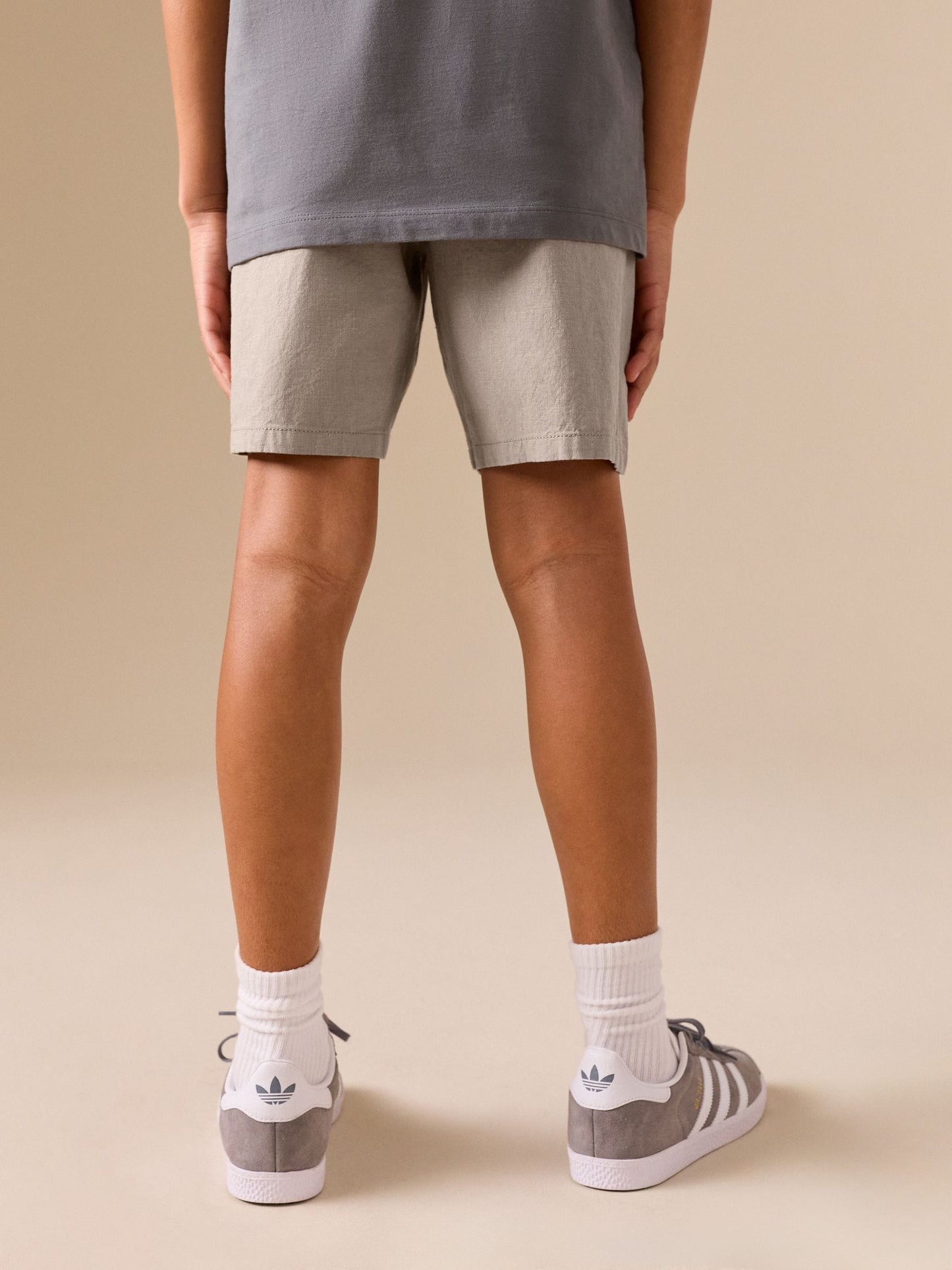 Dsiney Kidz - Taupe Linen Blend Pull on Shorts (3-16yrs) image 4