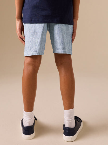 Dsiney Kidz - Ecru/Blue Stripe Linen Blend Pull on Shorts (3-16yrs) image 3