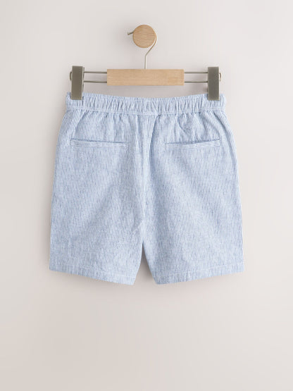 Dsiney Kidz - Ecru/Blue Stripe Linen Blend Pull on Shorts (3-16yrs) image 5