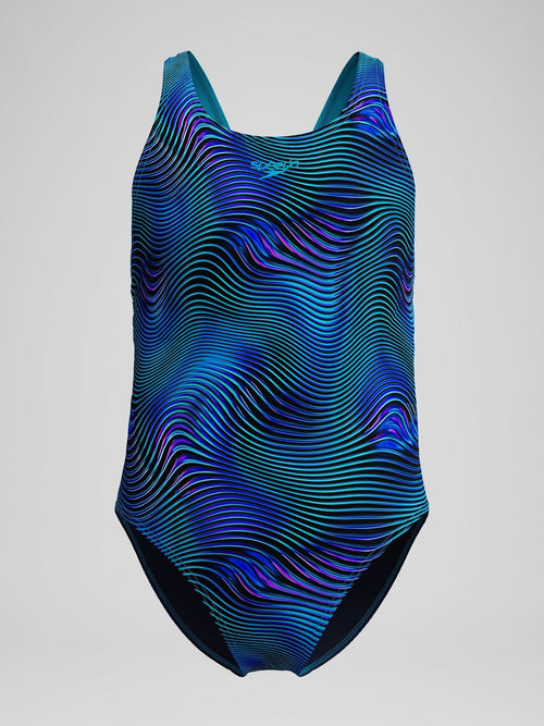 Dsiney Kidz - Speedo Blue Print Leaderback One Piece Swimsuit image 1