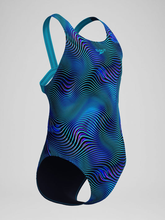 Dsiney Kidz - Speedo Blue Print Leaderback One Piece Swimsuit image 2