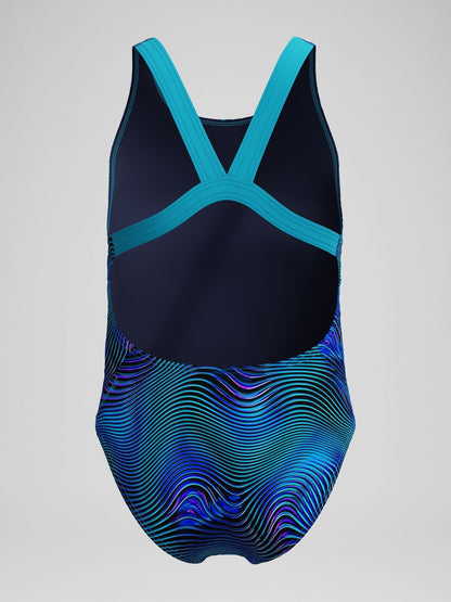 Dsiney Kidz - Speedo Blue Print Leaderback One Piece Swimsuit image 6