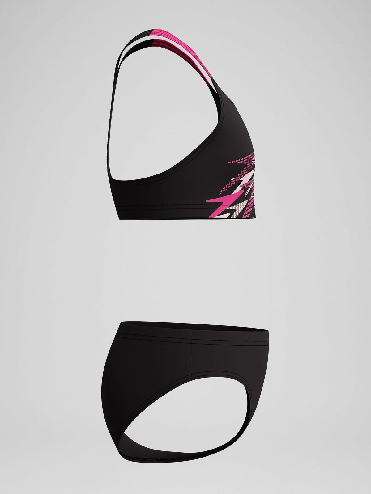 Dsiney Kidz - Speedo Black Medley Logo Racerback Two Piece Swimsuit image 2
