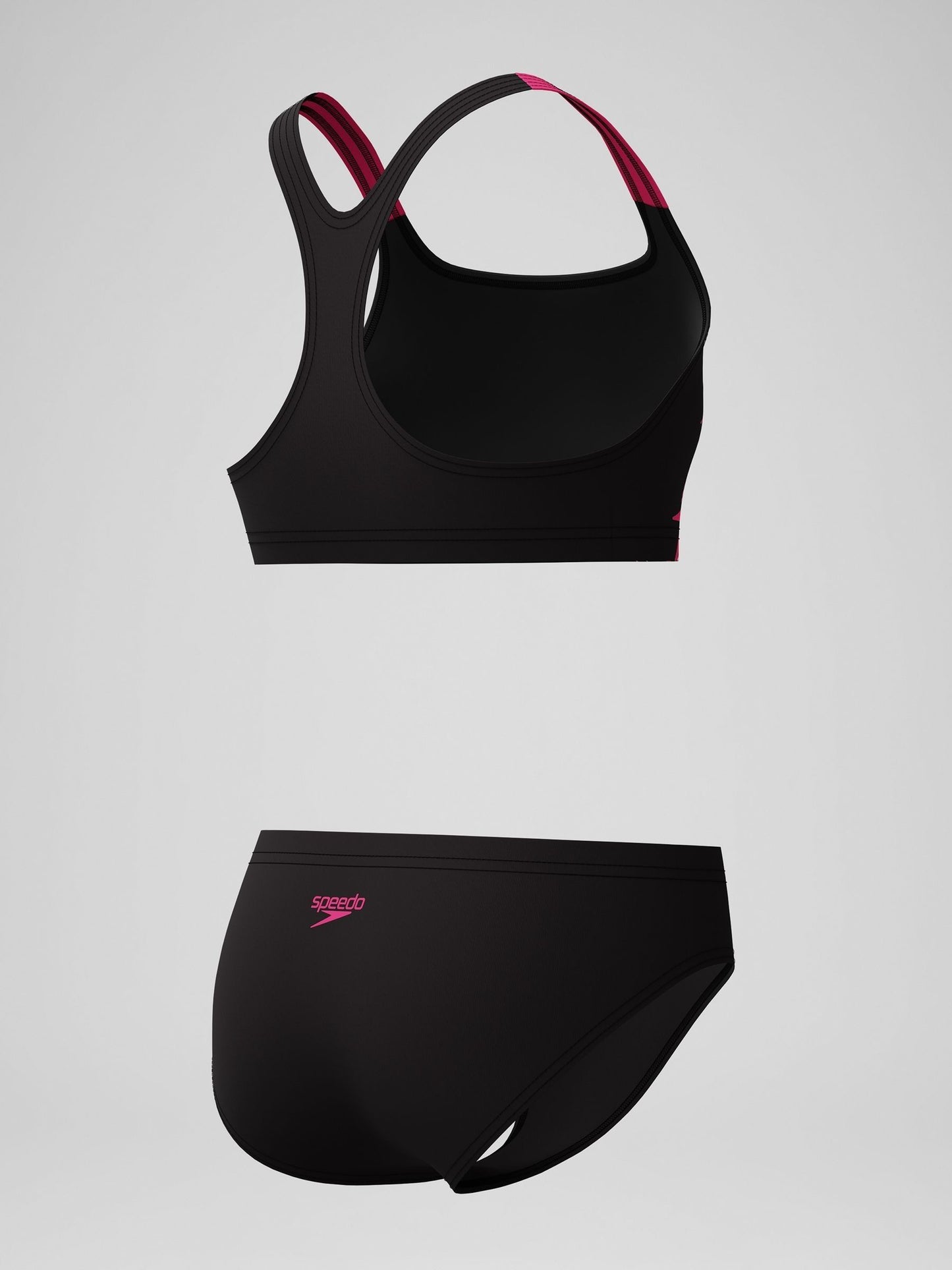Dsiney Kidz - Speedo Black Medley Logo Racerback Two Piece Swimsuit image 3