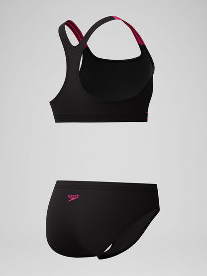 Dsiney Kidz - Speedo Black Medley Logo Racerback Two Piece Swimsuit image 3