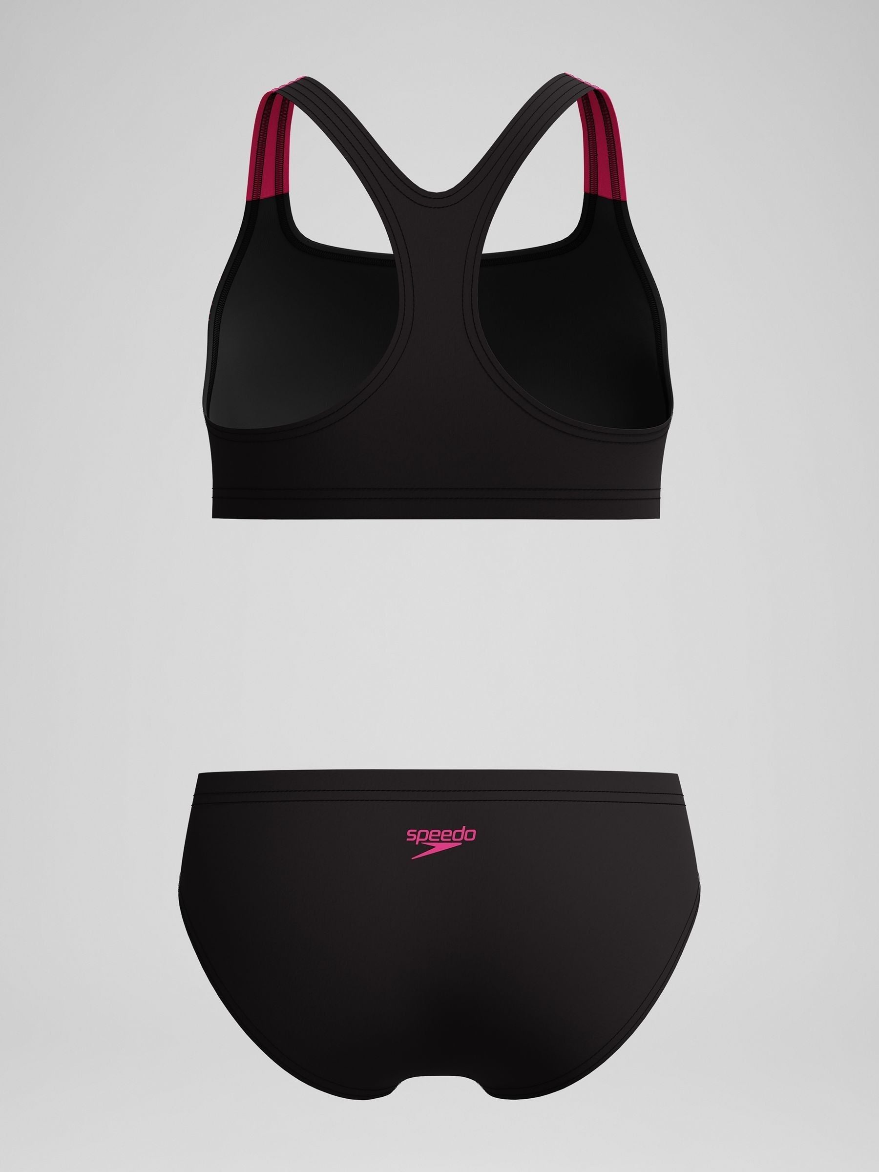 Dsiney Kidz - Speedo Black Medley Logo Racerback Two Piece Swimsuit image 4