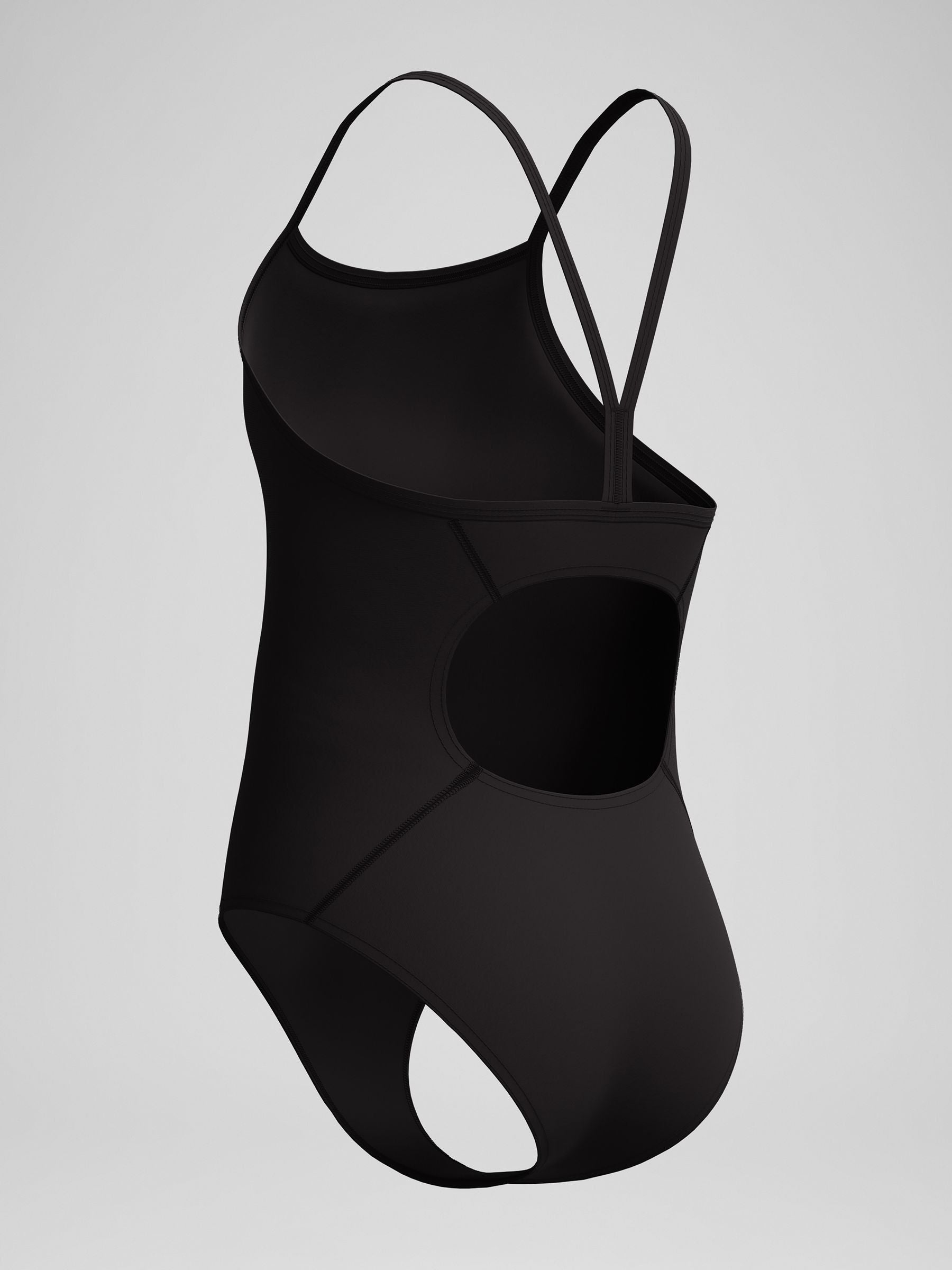 Speedo Black Endurance+ Logo Thinstrap One Piece Swimsuit image 3