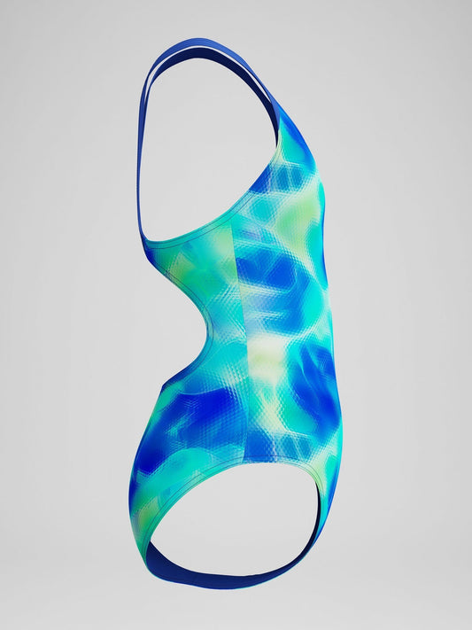 Dsiney Kidz - Speedo Blue Print Splashback One Piece Swimsuit image 2