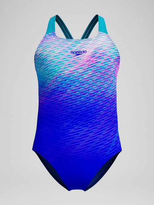 Dsiney Kidz - Speedo Blue Print Powerback One Piece Swimsuit image 1