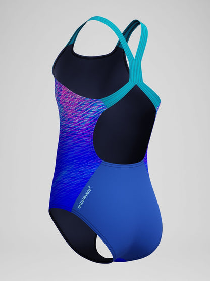 Dsiney Kidz - Speedo Blue Print Powerback One Piece Swimsuit image 5