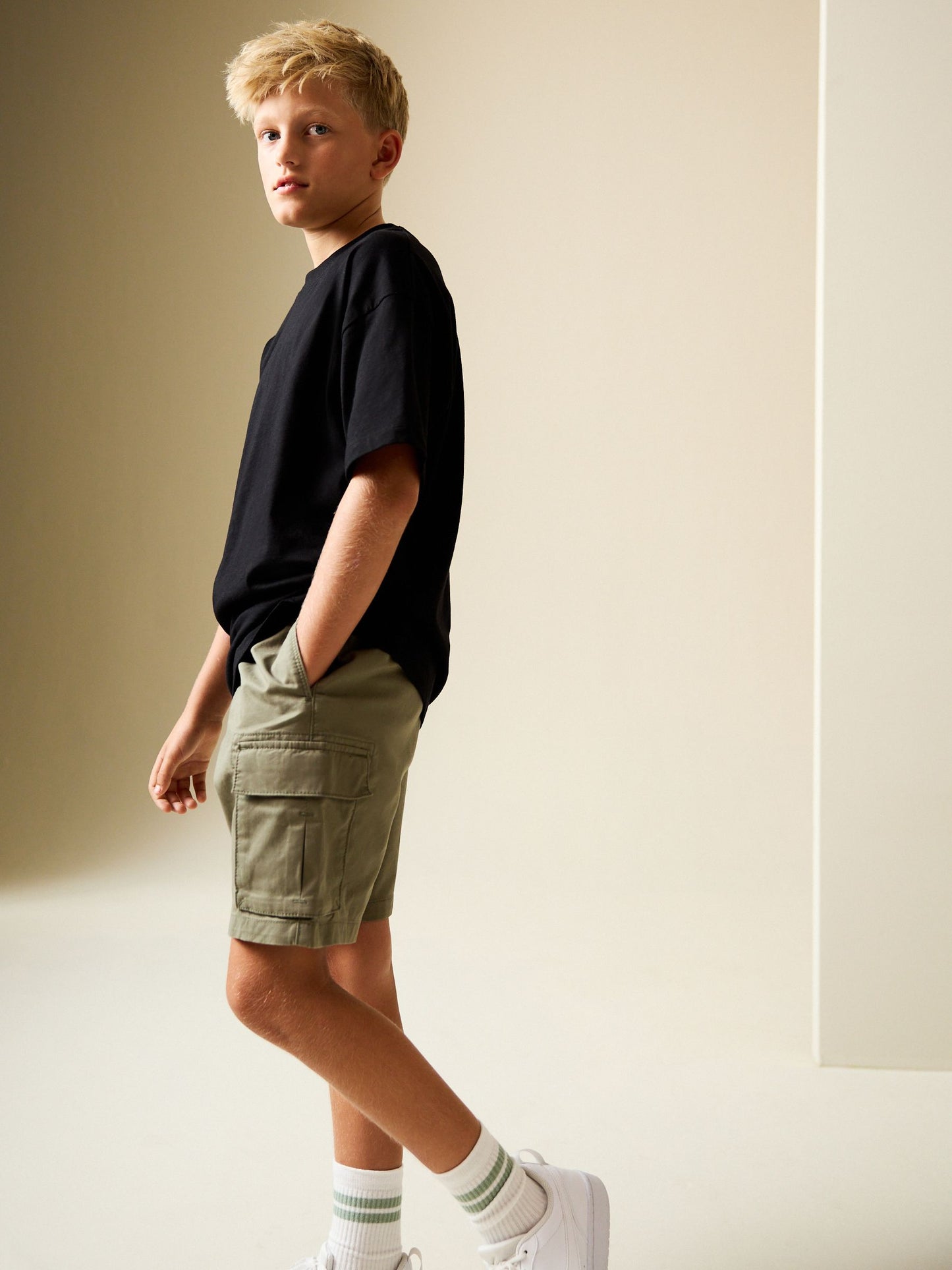 Dsiney Kidz - Khaki Green Cargo Shorts (3-16yrs) image 1