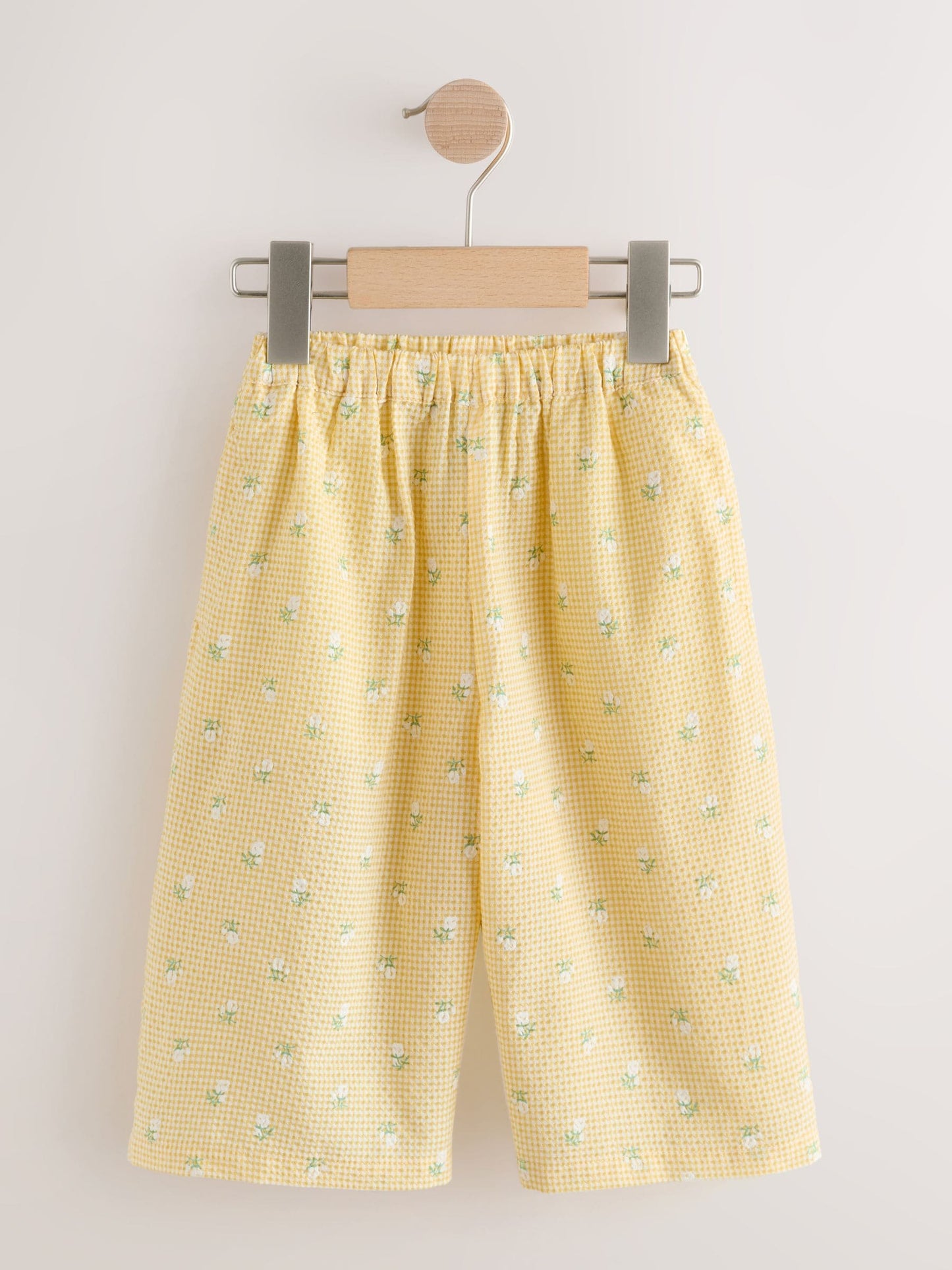 Lemon Yellow Ditsy Pullon Wide Leg Trousers (3mths-7yrs) image 4