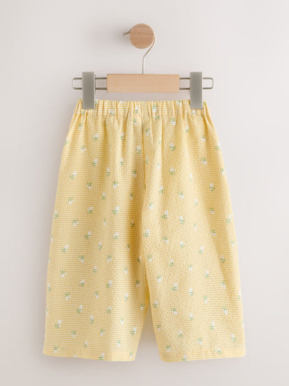 Lemon Yellow Ditsy Pullon Wide Leg Trousers (3mths-7yrs) image 5