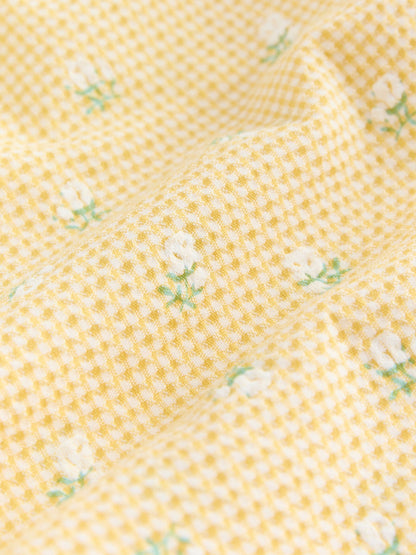 Lemon Yellow Ditsy Pullon Wide Leg Trousers (3mths-7yrs) image 7
