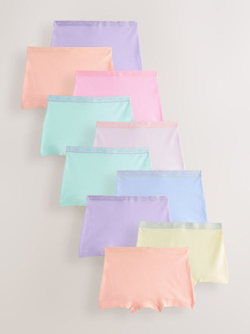 Orange Pastel/Pink Short Briefs 10 Pack (2-16yrs) image 1