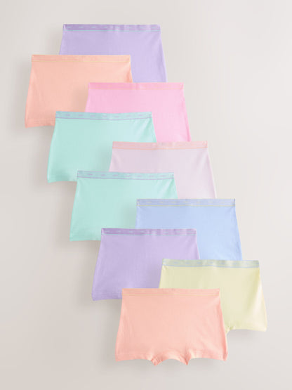 Orange Pastel/Pink Short Briefs 10 Pack (2-16yrs) image 1