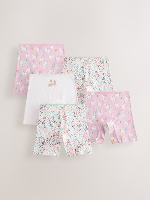 Pink Unicorn Long Leg Briefs 5 Pack (2-16yrs) image 1