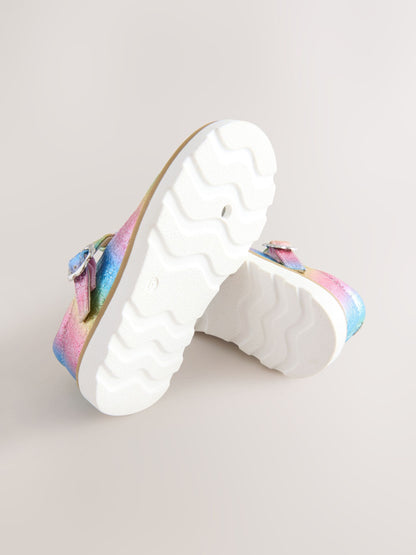 Multi Rainbow Shimmer Wide Fit (G) T-Bar Shoes image 4