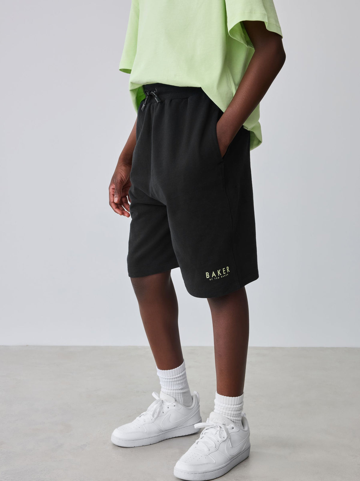 Baker by Ted Baker Lime Green/Black Baker by Ted Baker Oversized T-Shirt and Shorts Set - image 2