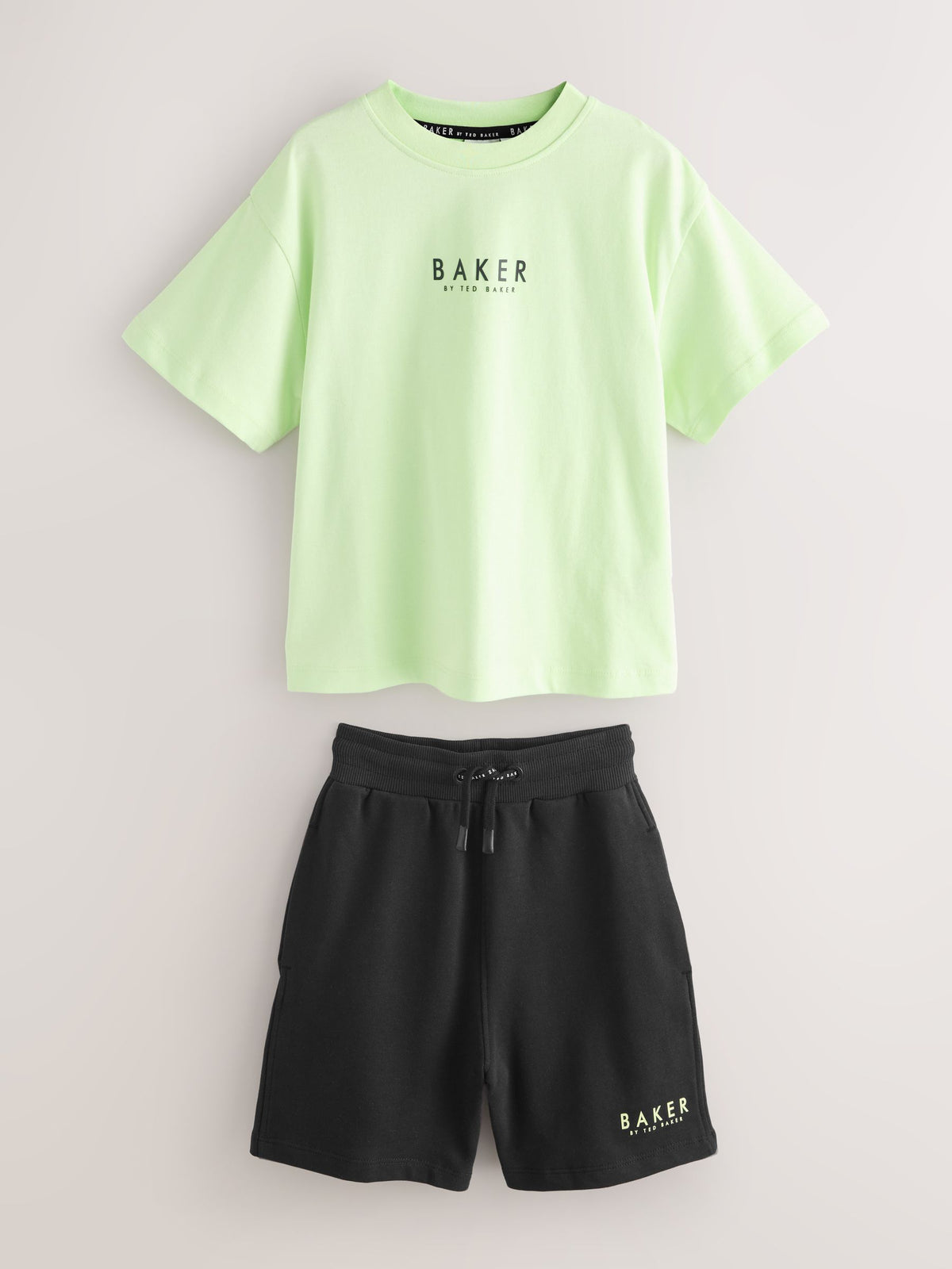 Baker by Ted Baker Lime Green/Black Baker by Ted Baker Oversized T-Shirt and Shorts Set - image 5