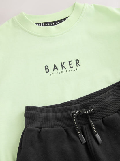 Baker by Ted Baker Lime Green/Black Baker by Ted Baker Oversized T-Shirt and Shorts Set - image 7