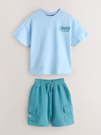 Baker by Ted Baker Oversized Graphic T-Shirt and Shorts Set image 9