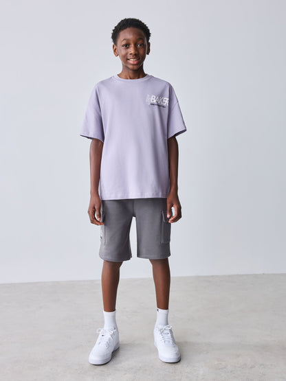 Baker by Ted Baker Purple Baker by Ted Baker Oversized Graphic T-Shirt and Shorts Set - image 1