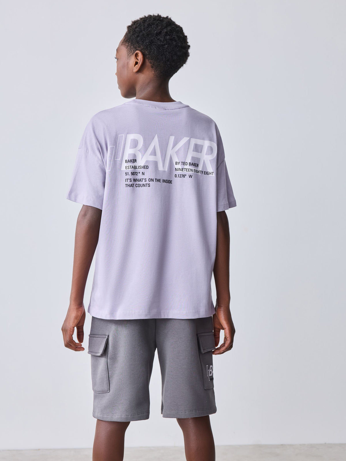 Baker by Ted Baker Purple Baker by Ted Baker Oversized Graphic T-Shirt and Shorts Set - image 3