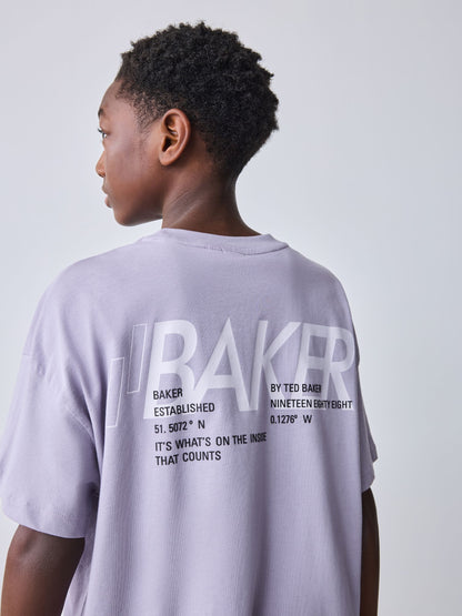 Baker by Ted Baker Purple Baker by Ted Baker Oversized Graphic T-Shirt and Shorts Set - image 4