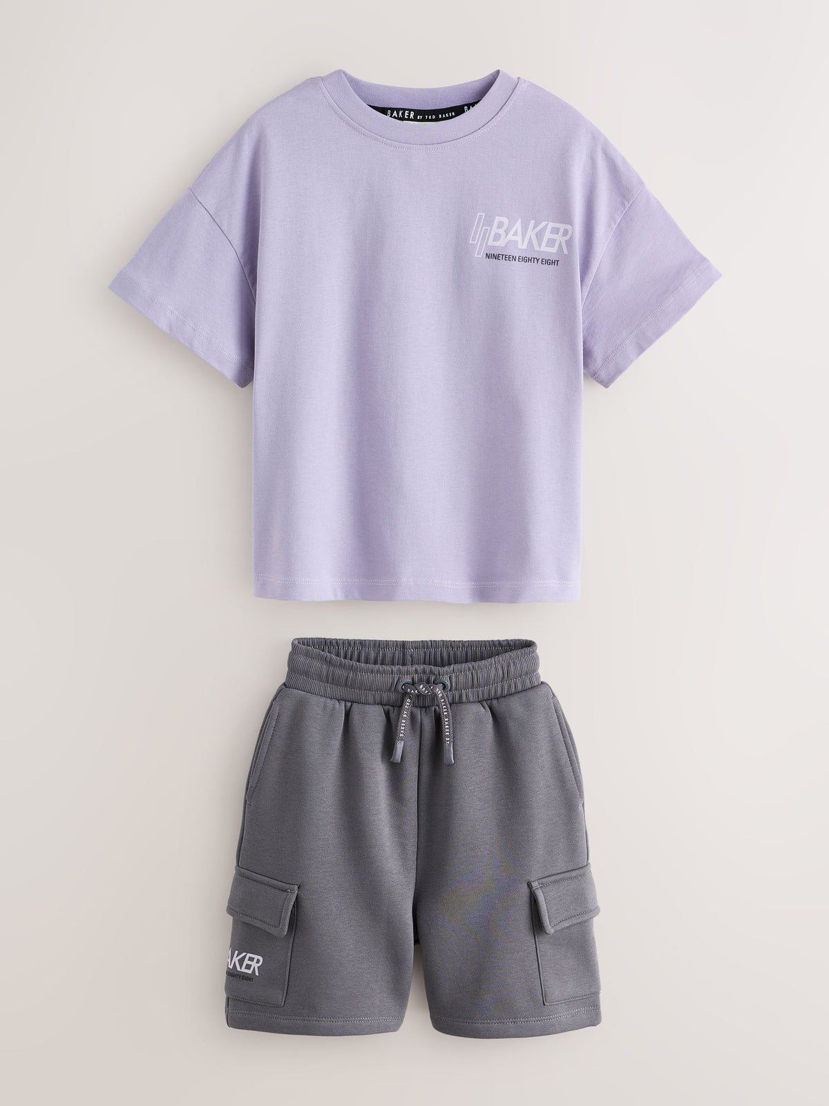 Baker by Ted Baker Purple Baker by Ted Baker Oversized Graphic T-Shirt and Shorts Set - image 7