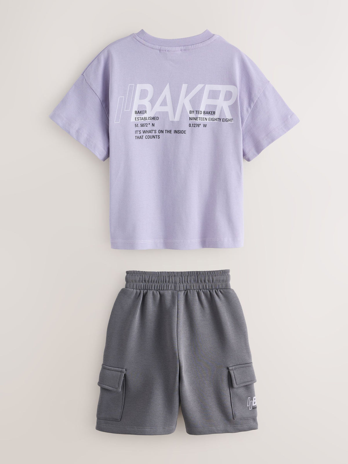 Baker by Ted Baker Purple Baker by Ted Baker Oversized Graphic T-Shirt and Shorts Set - image 8