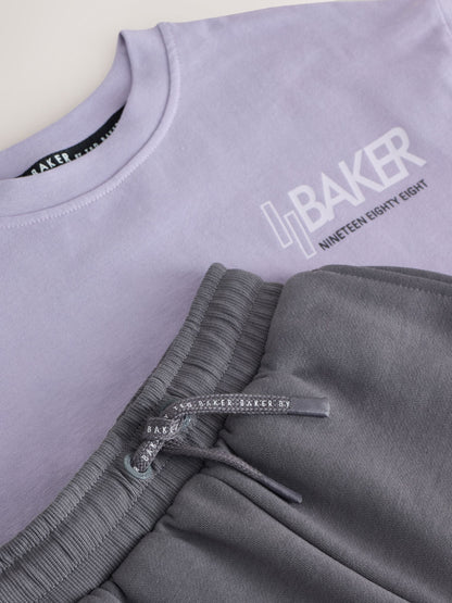 Baker by Ted Baker Purple Baker by Ted Baker Oversized Graphic T-Shirt and Shorts Set - image 9