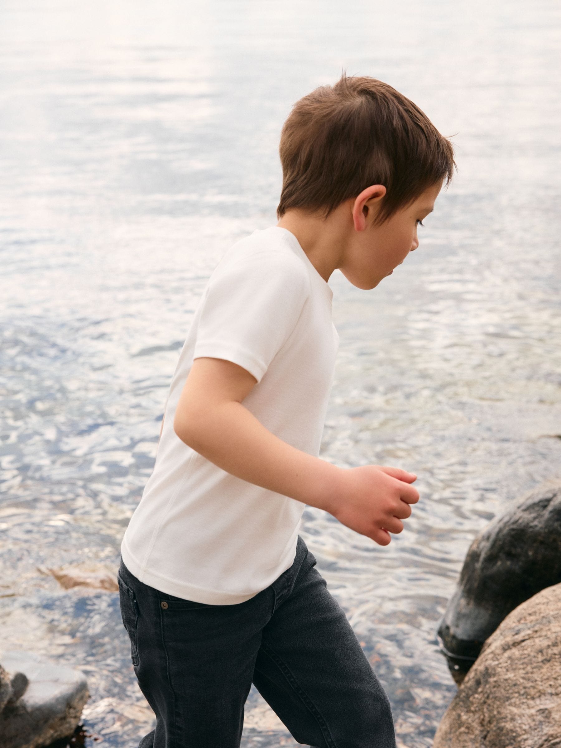 Polarn O. Pyret White Cotton Short Sleeve T-Shirt image 2