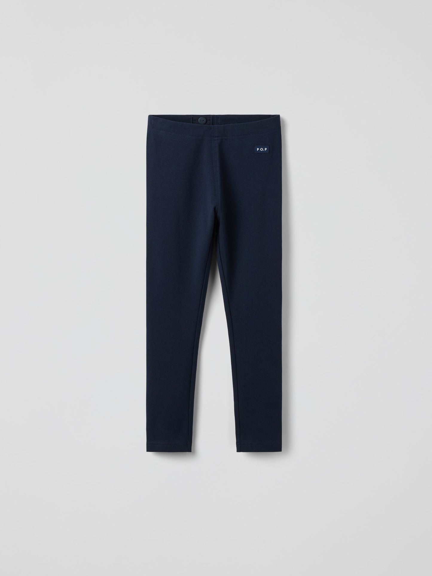 Polarn O. Pyret Blue Cotton Plain Leggings image 2