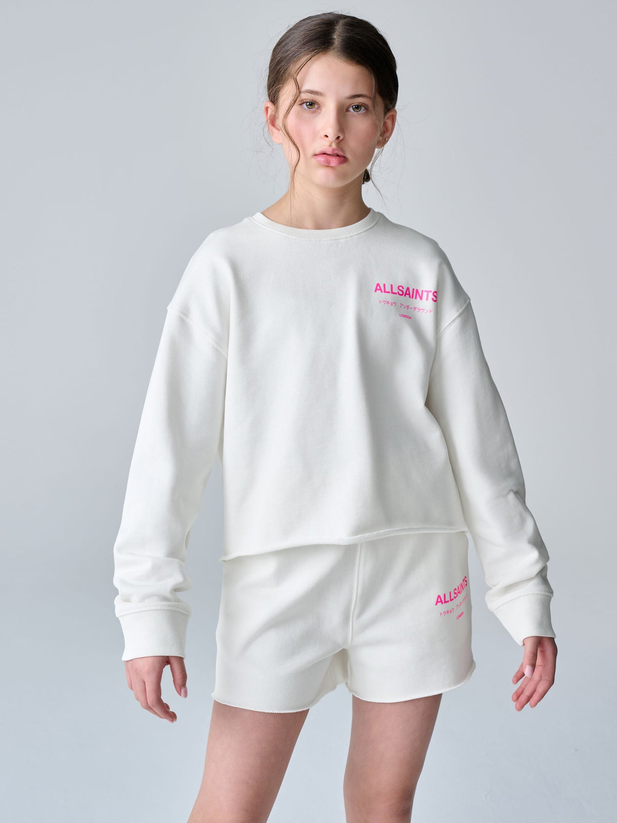 smALLSAINTS White Underground Sweatshirt and Shorts Set - image 1