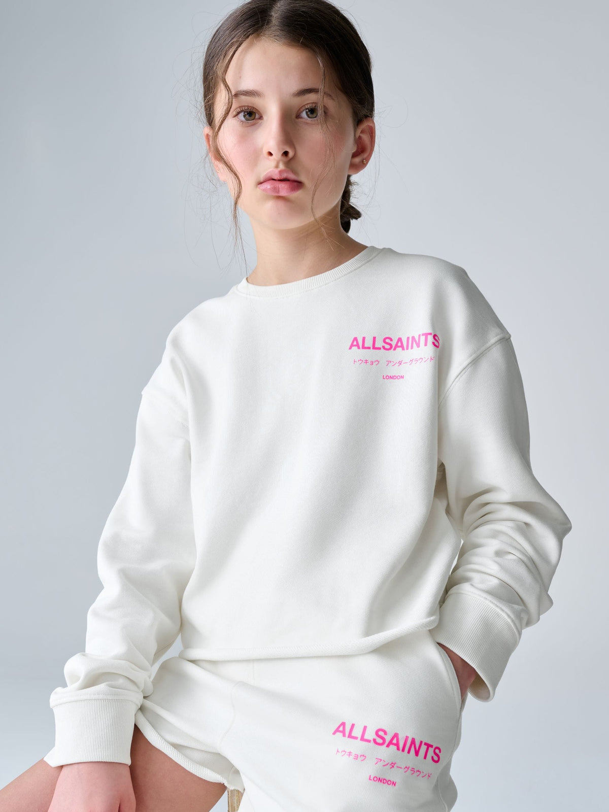 smALLSAINTS White Underground Sweatshirt and Shorts Set - image 4