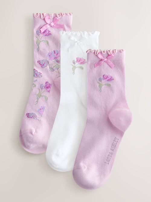 Laura Ashley Multi Floral Scalloped Edge Socks 3 Pack image 1