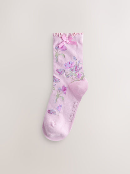 Laura Ashley Multi Floral Scalloped Edge Socks 3 Pack image 2