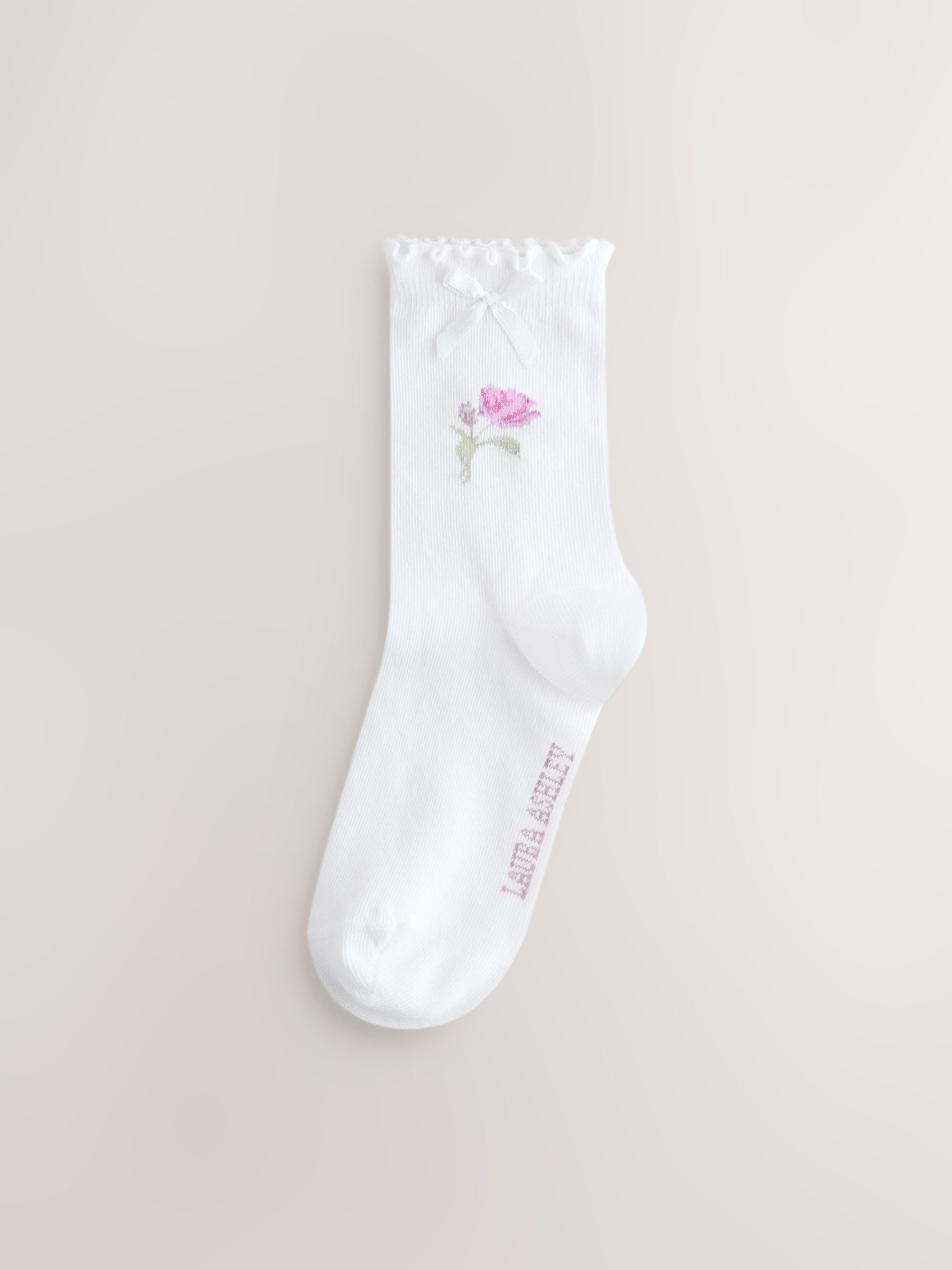 Laura Ashley Multi Floral Scalloped Edge Socks 3 Pack image 3