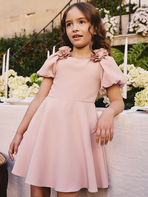 Pink Flower Corsage Occasion Dress (3-16yrs) image 1