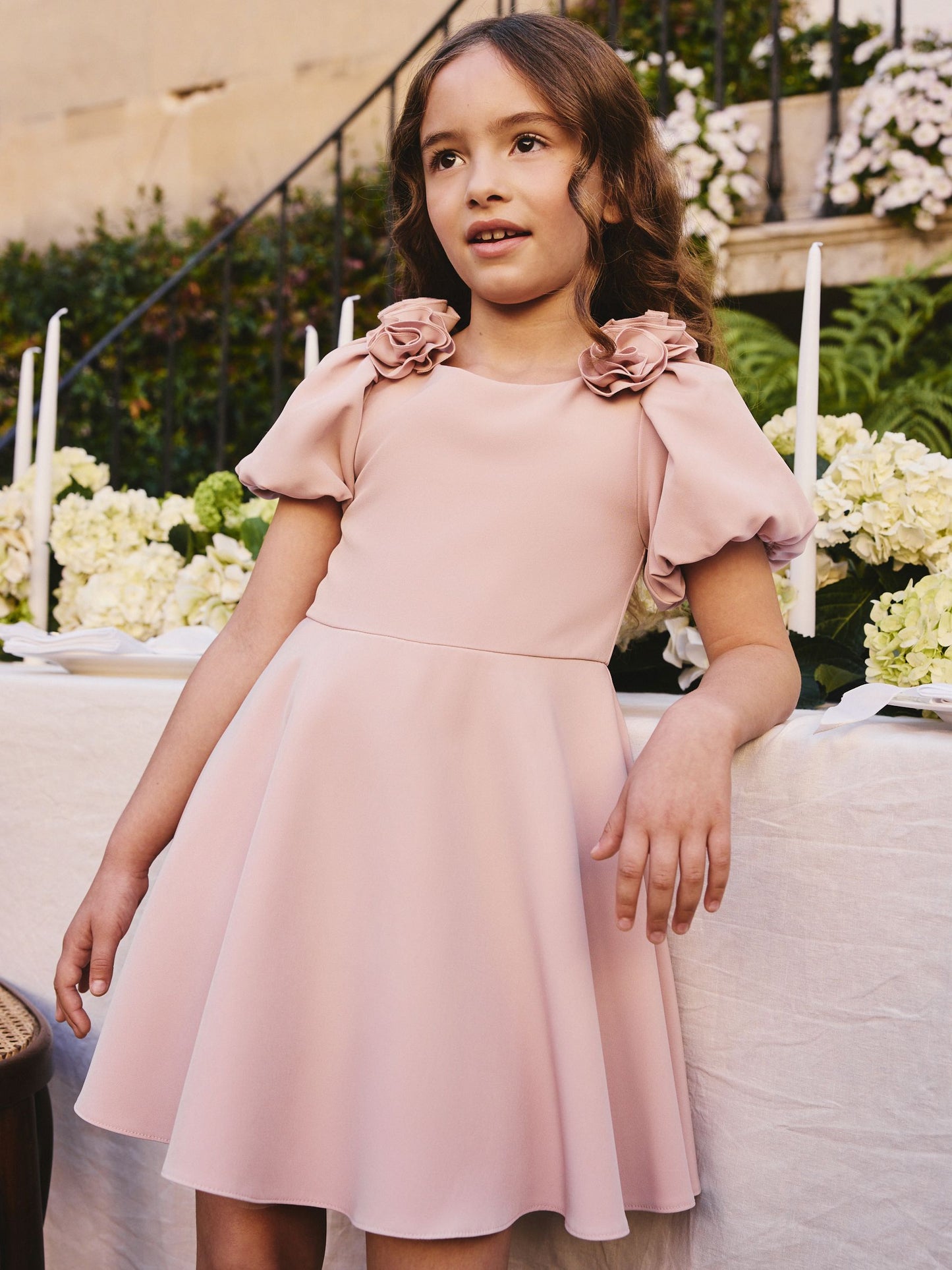 Pink Flower Corsage Occasion Dress (3-16yrs) image 1