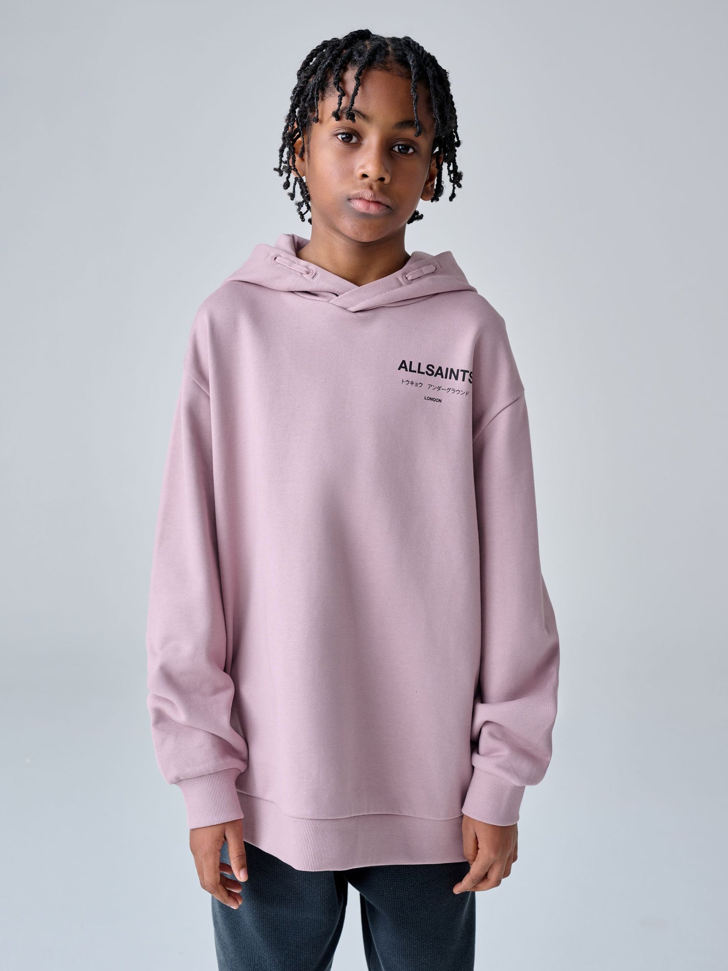 Dsiney Kidz - smALLSAINTS Purple Oversized Underground Pullover Hoodie image 1