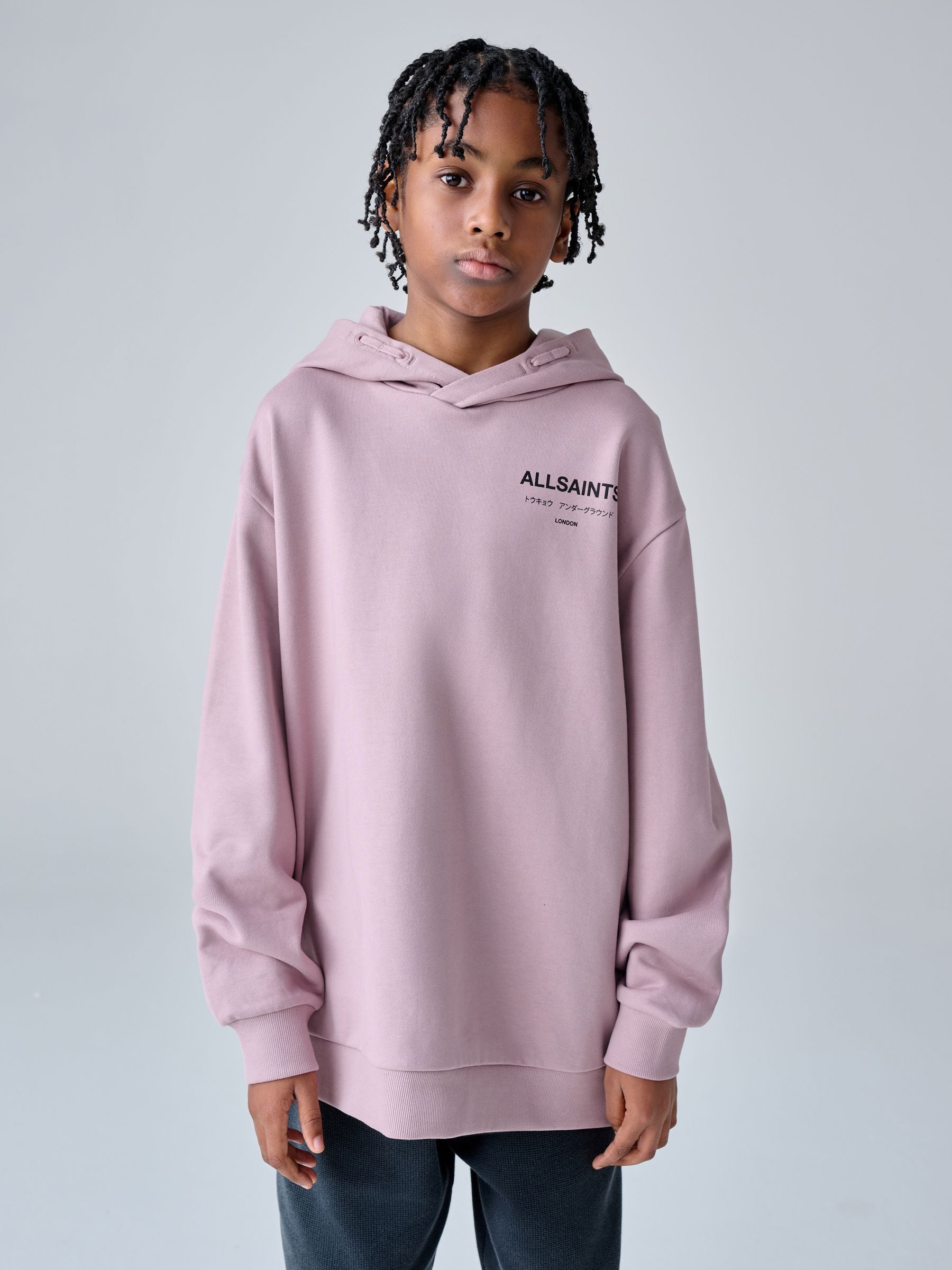 Dsiney Kidz - smALLSAINTS Purple Oversized Underground Pullover Hoodie image 1